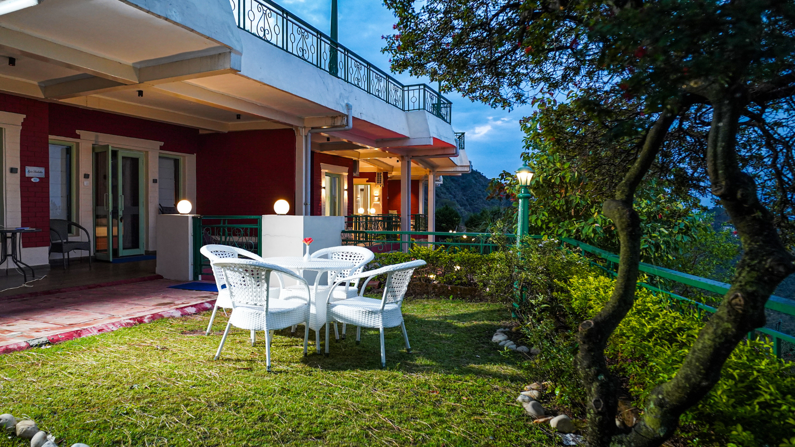 Mountain Trail Cottage private balcony — The Sirmour Retreat Nahan
