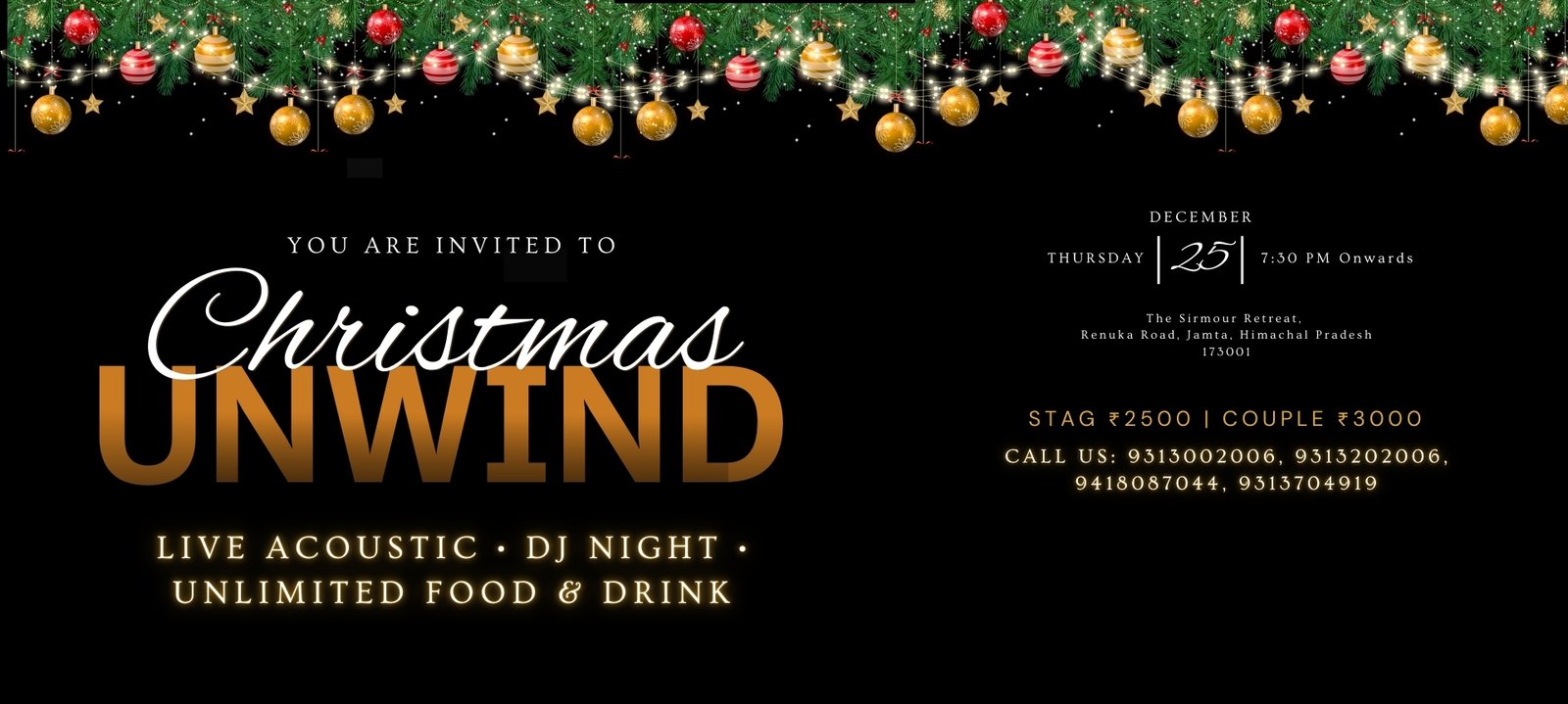 Christmas Unwind at The Sirmour Retreat